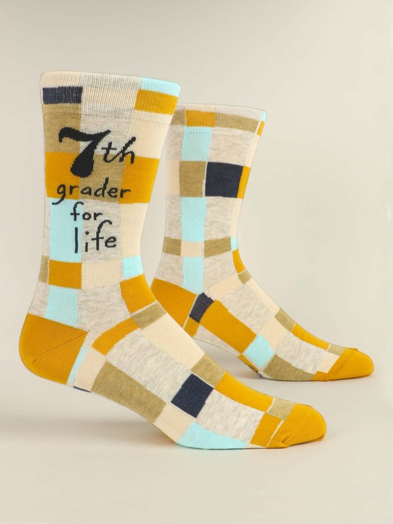 7thGraderForLifeM CrewSocksblueq