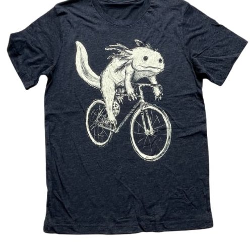 AxolotlOnaBicycleUnisexTeedarkcycleclothing