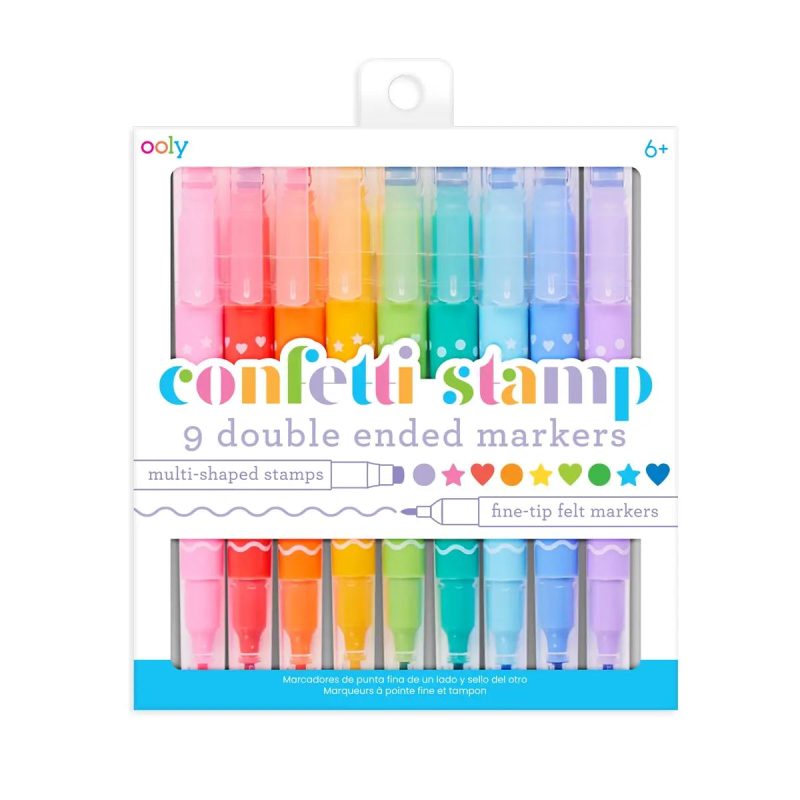 ConfettiStampDouble EndedMarkers Setof9ooly