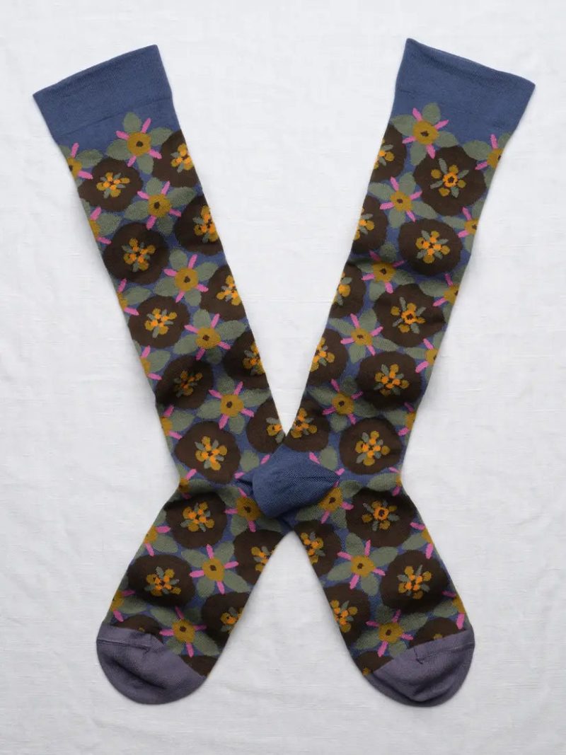 DamierDenimKneeSocksbonnemaison