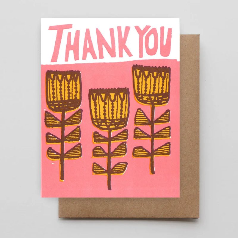 FolkFlowersThankYouCardhammerpress