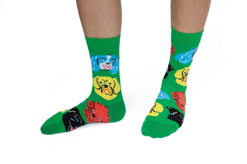 KristinaMicottiDogs Men sCrewSocksyellowowl2