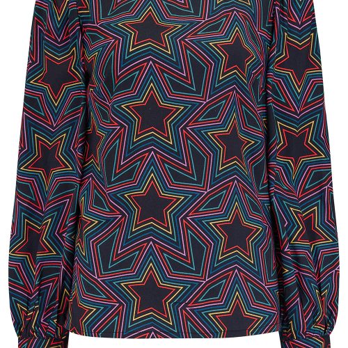 RonniePuffSleeveTop Black RainbowStarExplosionsugarhillbrighton6