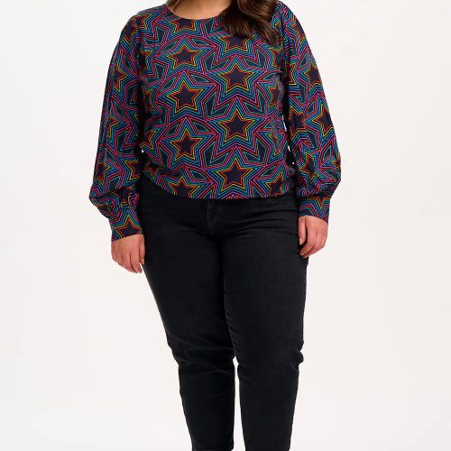 RonniePuffSleeveTop Black RainbowStarExplosionsugarhillbrighton7