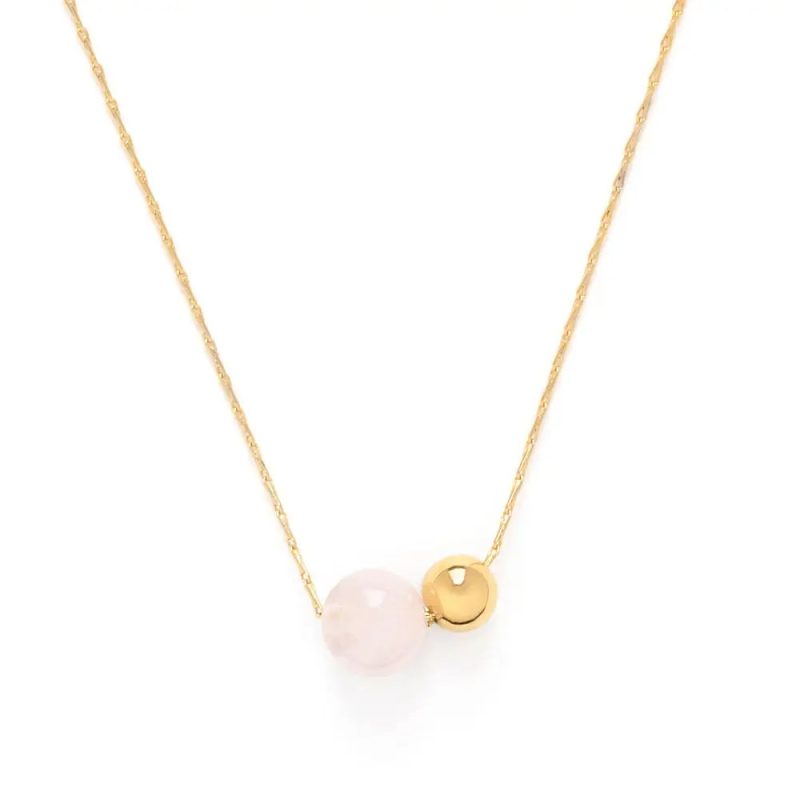 RoseQuartzOrbitNecklaceamanostudio