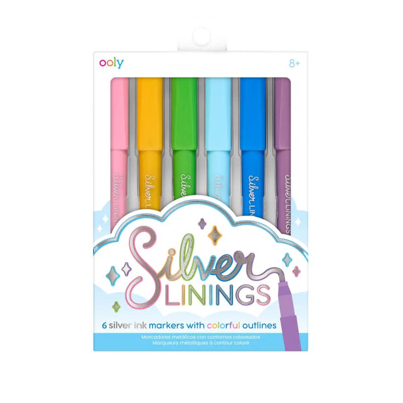 SilverLiningsOutlineMarkers Setof6Ooly