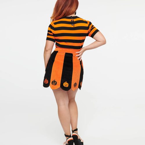 SmakParlour1960sOrange BlackPumpkinCorduroyMiniSkirt3