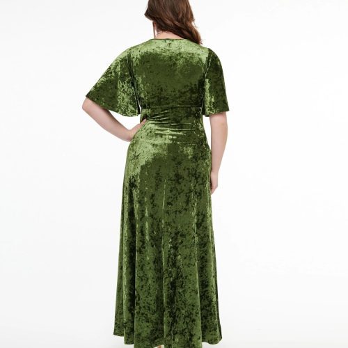 SmakParlourPlusSize1970sMossyGreenVelvetCutoutMaxiDresssmakparlouruniquevintage5