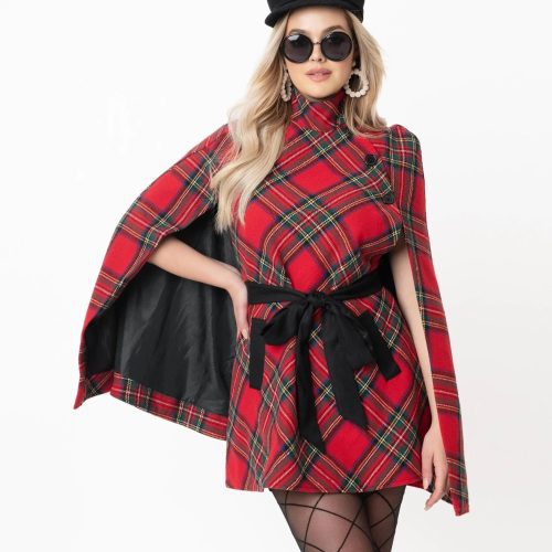 SmakParlourRedPlaidSavileRowCapeCoat4