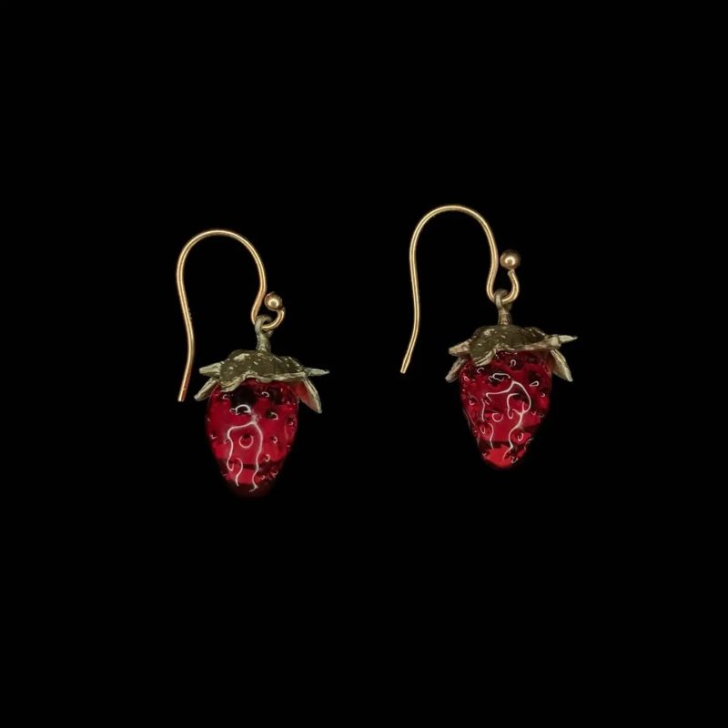 StrawberryDaintyWireEarringsmichaelmichaud