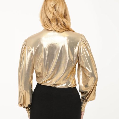 UniqueVintage1950sMetallicGoldGwenBlouse2