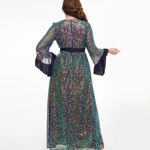 UniqueVintage1960sNavyGlitterSequinMaxiDress2