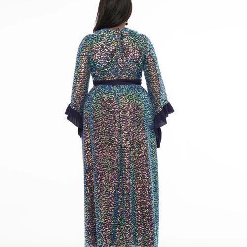 UniqueVintage1960sNavyGlitterSequinMaxiDress6