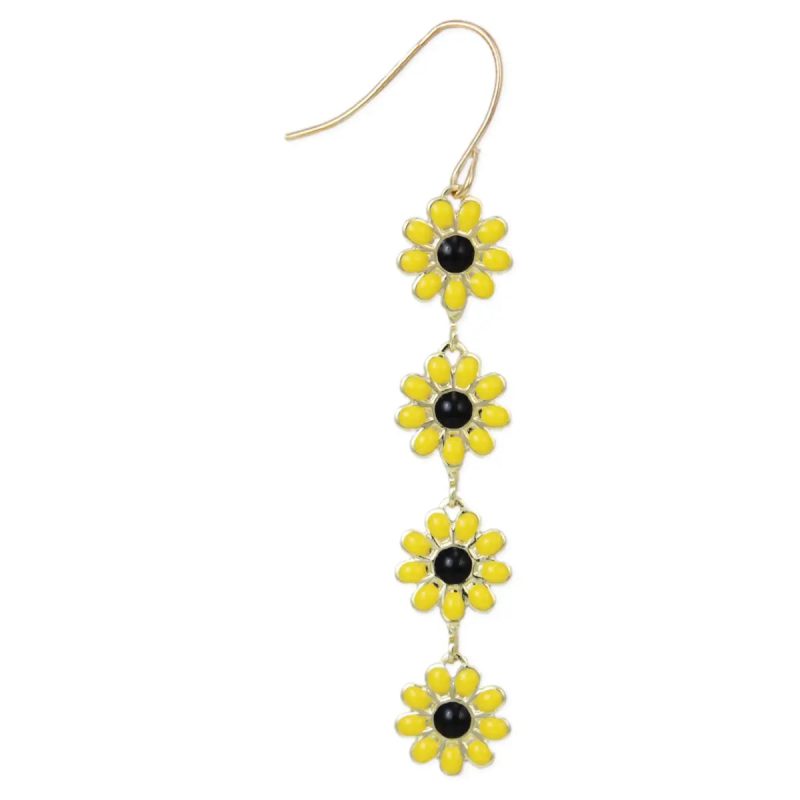 YellowDaisyChainEarrings