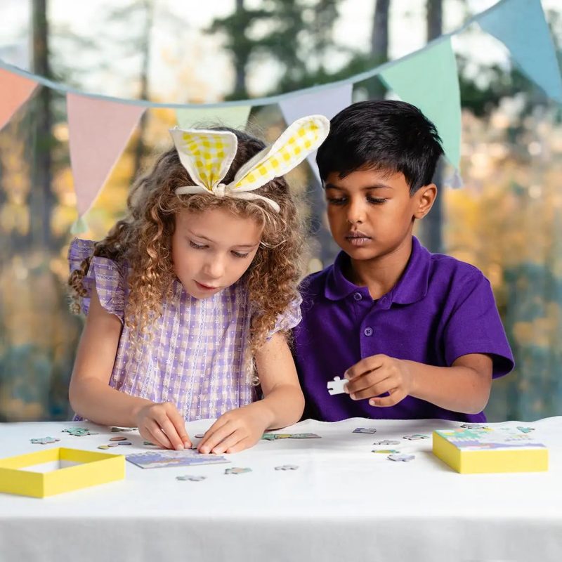 YellowFabricDressUpEasterBunnyEarstalkingtables4