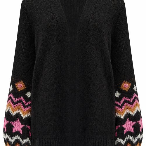 YvetteCardigan Black FairisleSleevesugarhillbrighton4